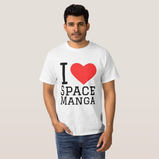 Ik hou van space manga t-shirt (Voorkant volledig)