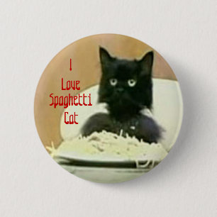 Ik hou van Spaghetti cat-knop Ronde Button 5,7 Cm