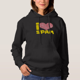 Ik hou van Spam Blik Gebakken Vlees Voedsel Spam Hoodie