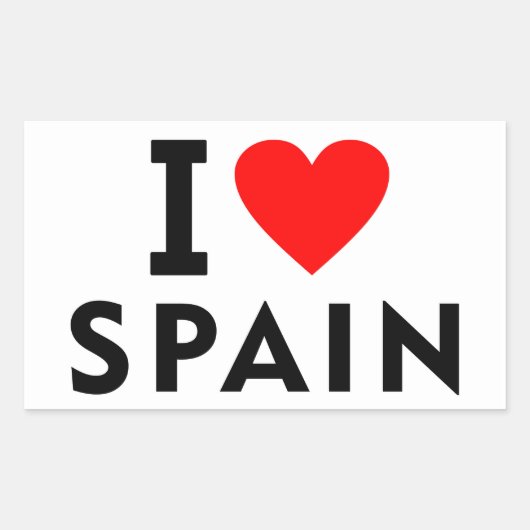 Ik hou van Spanje als hartslagtoerisme Rechthoekige Sticker (Voorkant)