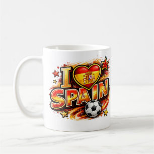 Ik hou van Spanje Voetbal Fan Mok Patriotisch Sp