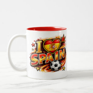Ik hou van Spanje Voetbal Fan Mok Patriottische