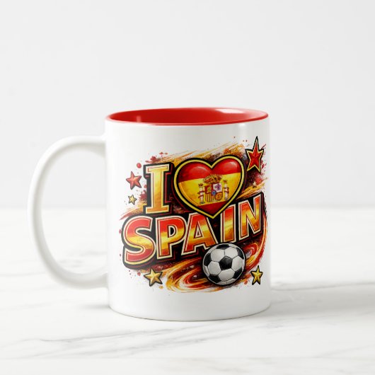 Ik hou van Spanje Voetbal Fan Mok | Patriottische (Links)