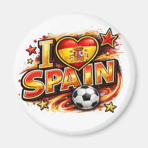 Ik hou van Spanje Voetbalfan Patriotisch Spanje Magneet
