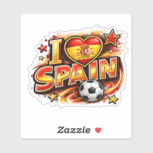 Ik hou van Spanje Voetbalfan    Patriotisch Spanje Sticker