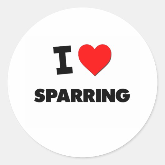Ik hou van Sparring Ronde Sticker (Voorkant)