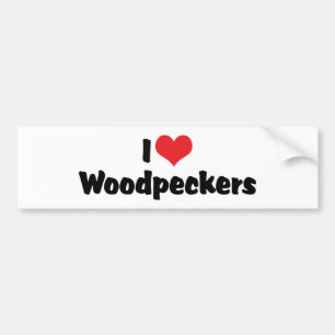 Ik hou van spechten met hart - Vogelliefhebber Bumpersticker