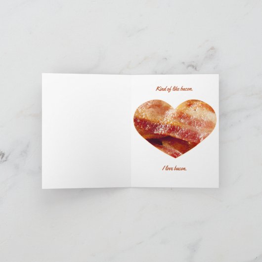 Ik hou van spek Valentijn Feestdagen Kaart (Binnen)