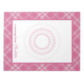 Ik hou van speldenrand Rosa-grens en bloemenmeeuw Notitieblok (Voorkant)