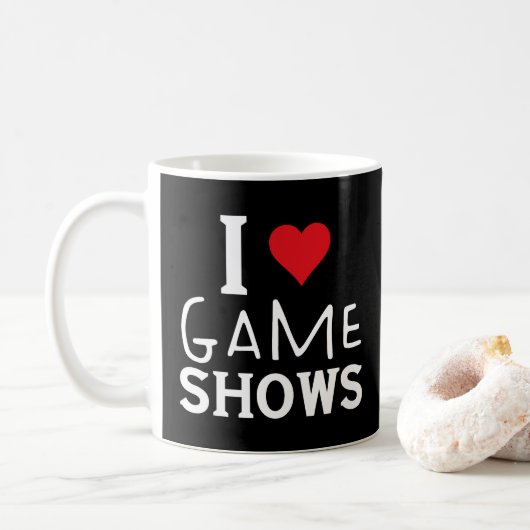 Ik hou van spelshows, grappige gezegde spelshows l koffiemok (Met donut)