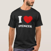 Ik hou van Spencer I hart Spencer grappige voornaa T-shirt (Voorkant)