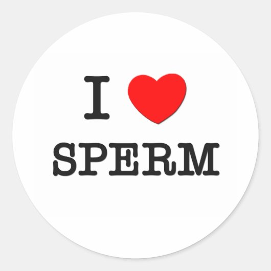Ik hou van sperma ronde sticker (Voorkant)
