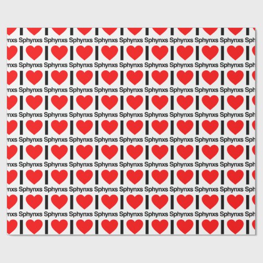 Ik hou van sphynxen cadeaupapier (Vlak)