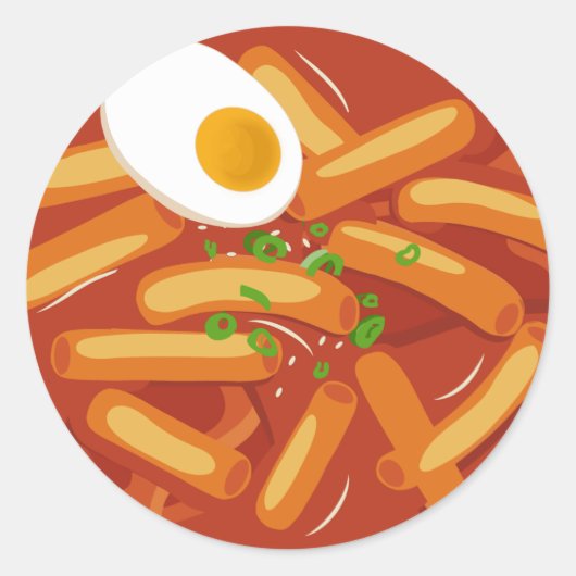 Ik hou van Spicy Tteokbokki Ronde Sticker (Voorkant)