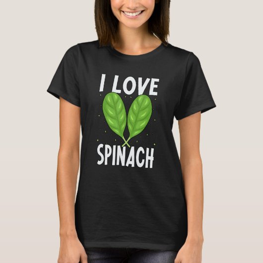 Ik hou van Spinazie Veganistisch T-shirt (Voorkant)