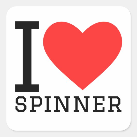 Ik hou van spinner vierkante sticker (Voorkant)