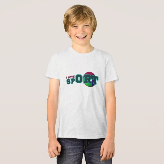 Ik hou van sport Tri-Blend shirt (Voorkant volledig)