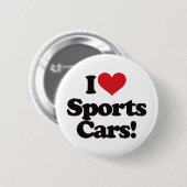 Ik hou van sportauto's! ronde button 5,7 cm (Voorkant /achterkant)
