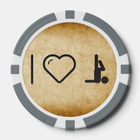 Ik hou van sporten poker chips (Voorkant)