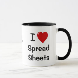 Ik hou van spreadsheets en spreadsheets mok