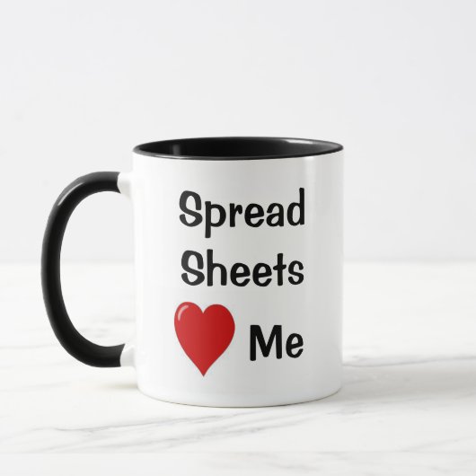 Ik hou van spreadsheets en spreadsheets mok (Links)