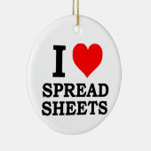 Ik hou van spreadsheets keramisch ornament (Rechts)