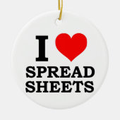 Ik hou van spreadsheets keramisch ornament (Voorkant)