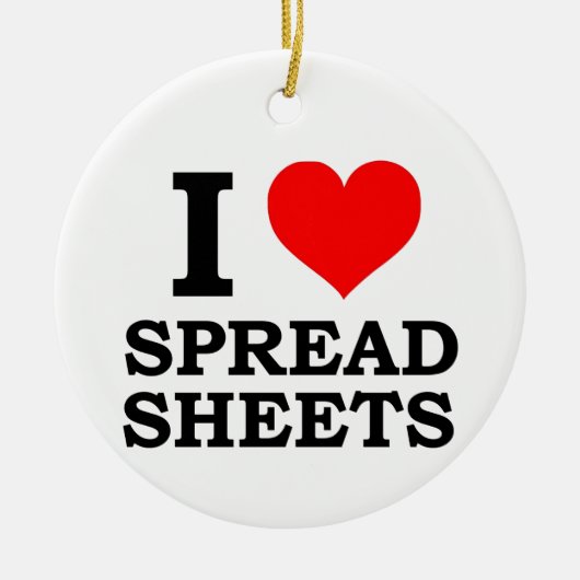 Ik hou van spreadsheets keramisch ornament (Voorkant)