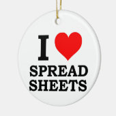 Ik hou van spreadsheets keramisch ornament (Links)