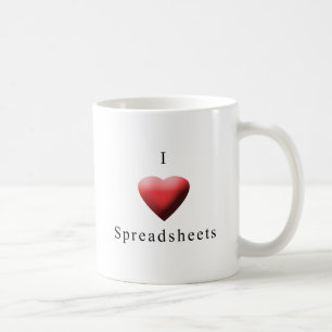 Ik hou van spreadsheets koffiemok