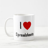 Ik hou van spreadsheets koffiemok (Links)