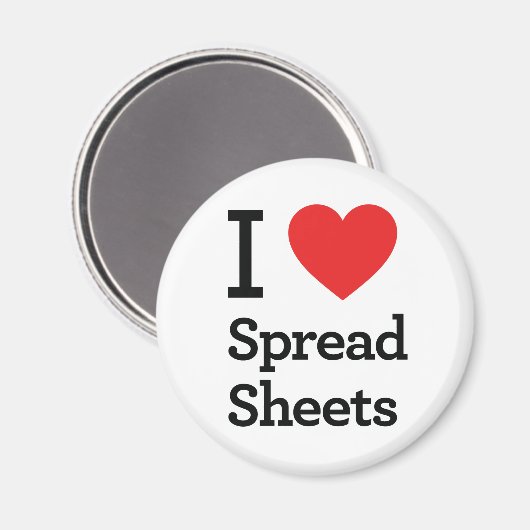 Ik hou van spreadsheets magneet (Voorkant / Achterkant)
