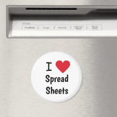 Ik hou van spreadsheets Magnet Kantoor Gift Idee (Insitu (Vaatwasser))