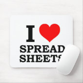 Ik hou van spreadsheets muismat (Met muis)