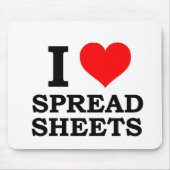 Ik hou van spreadsheets muismat (Voorkant)