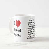 Ik hou van spreadsheets - onbeleefde redenen waaro koffiemok (Voorkant links)