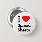 Ik hou van spreadsheets ronde button 5,7 cm (Voorkant /achterkant)