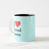 Ik hou van spreadsheets tweekleurige koffiemok (Voorkant links)