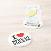 Ik hou van spreadsheets zandsteen onderzetter (Zijkant)