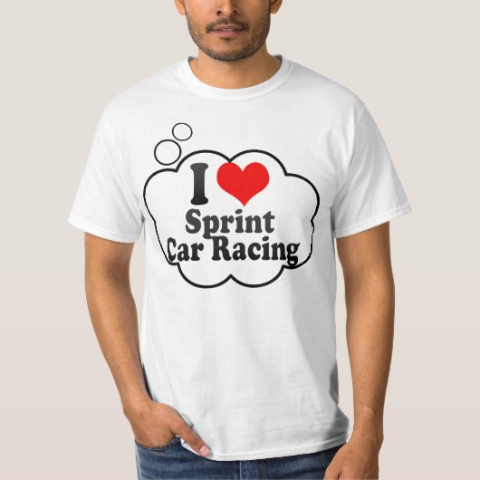 Ik hou van Sprint Car Racing T-shirt (Voorkant)