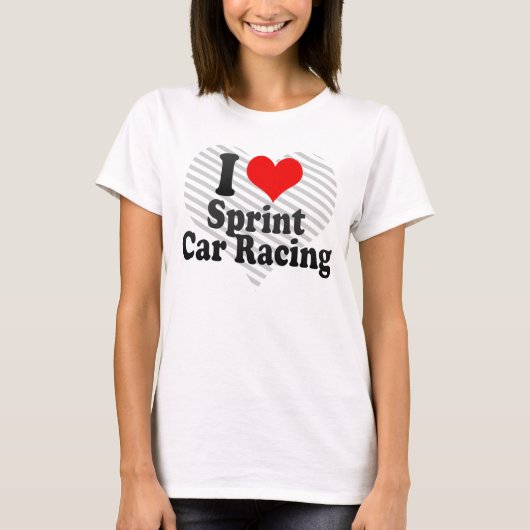 Ik hou van Sprint Car Racing T-shirt (Voorkant)