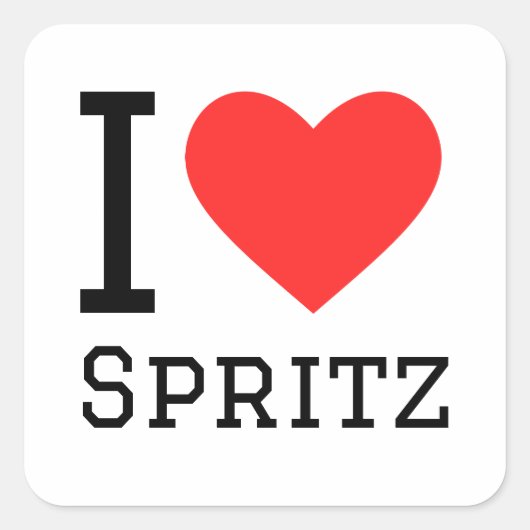 Ik hou van spritz vierkante sticker (Voorkant)