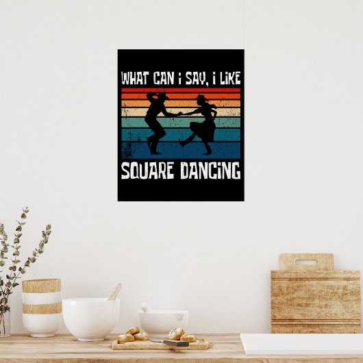 Ik hou van Square Dance Square Dancing Poster (Keuken)