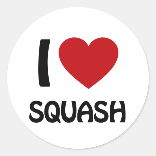Ik hou van Squash Ronde Sticker (Voorkant)