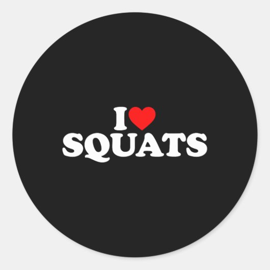 Ik hou van squats workout gym ronde sticker (Voorkant)