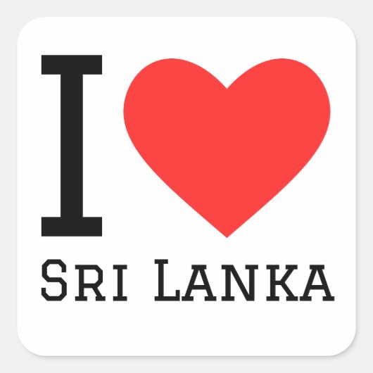 Ik hou van Sri Lanka Vierkante Sticker (Voorkant)