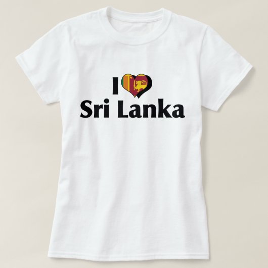 Ik hou van Sri Lanka Vlag Shirt (Design voorkant)