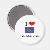 Ik hou van St. George Utah Magneet (Voorkant / Achterkant)