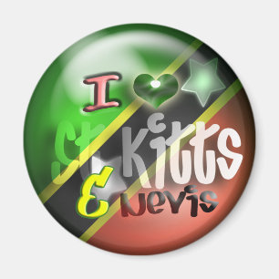 Ik hou van St. Kitts en Nevis Patriot Magnet