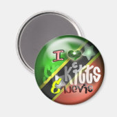 Ik hou van St. Kitts & Nevis Patriot Magnet (Voorkant / Achterkant)